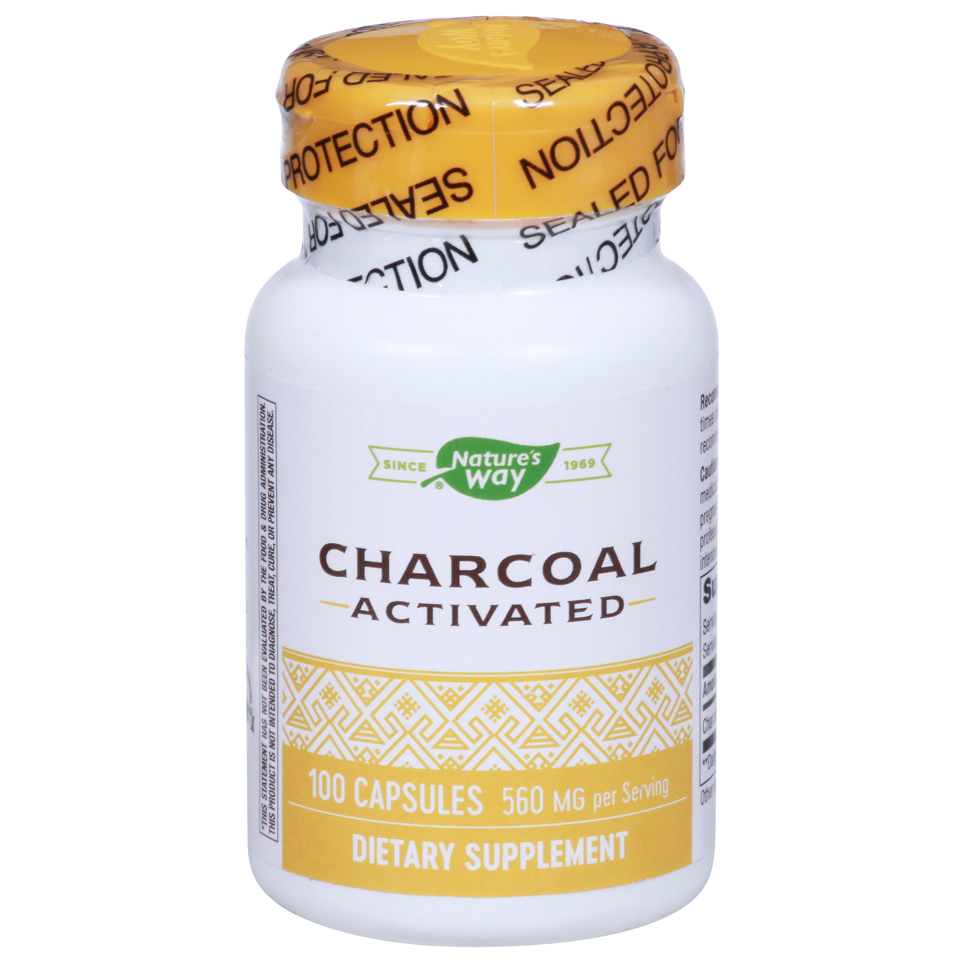 Nature's Way 560 mg Activated Charcoal 100 Capsules - Case of 6