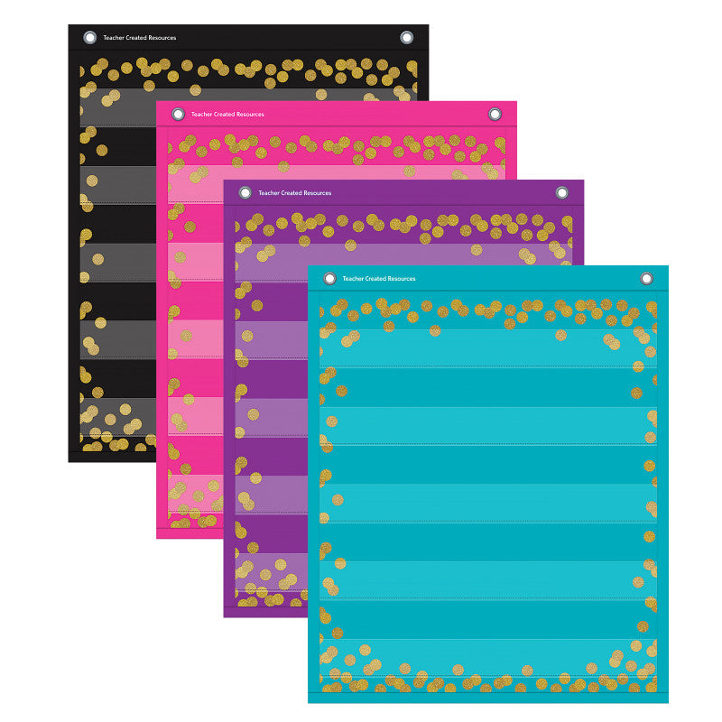 TEACHER CREATED RESOURCES - Confetti Colorful Magnetic Mini Pocket Charts, 14" x 17"