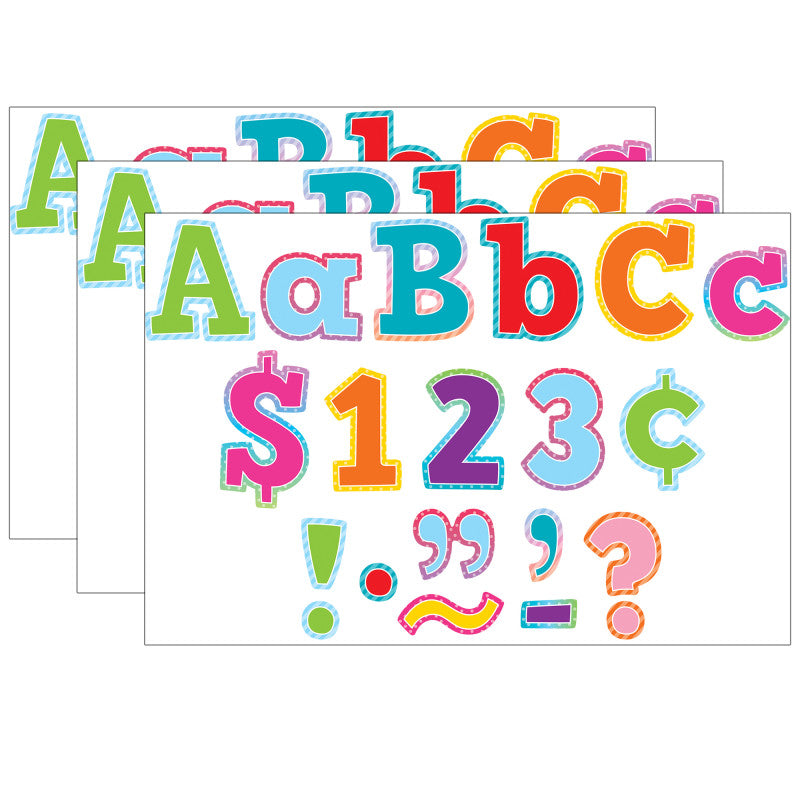 TEACHER CREATED RESOURCES - Colorful Vibes 4" Bold Block Letters, 230 Characters Per Pack, 3 Packs
