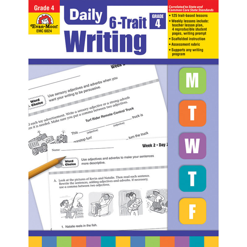 EVAN-MOOR - Daily 6-Trait Writing Book, Grade 4