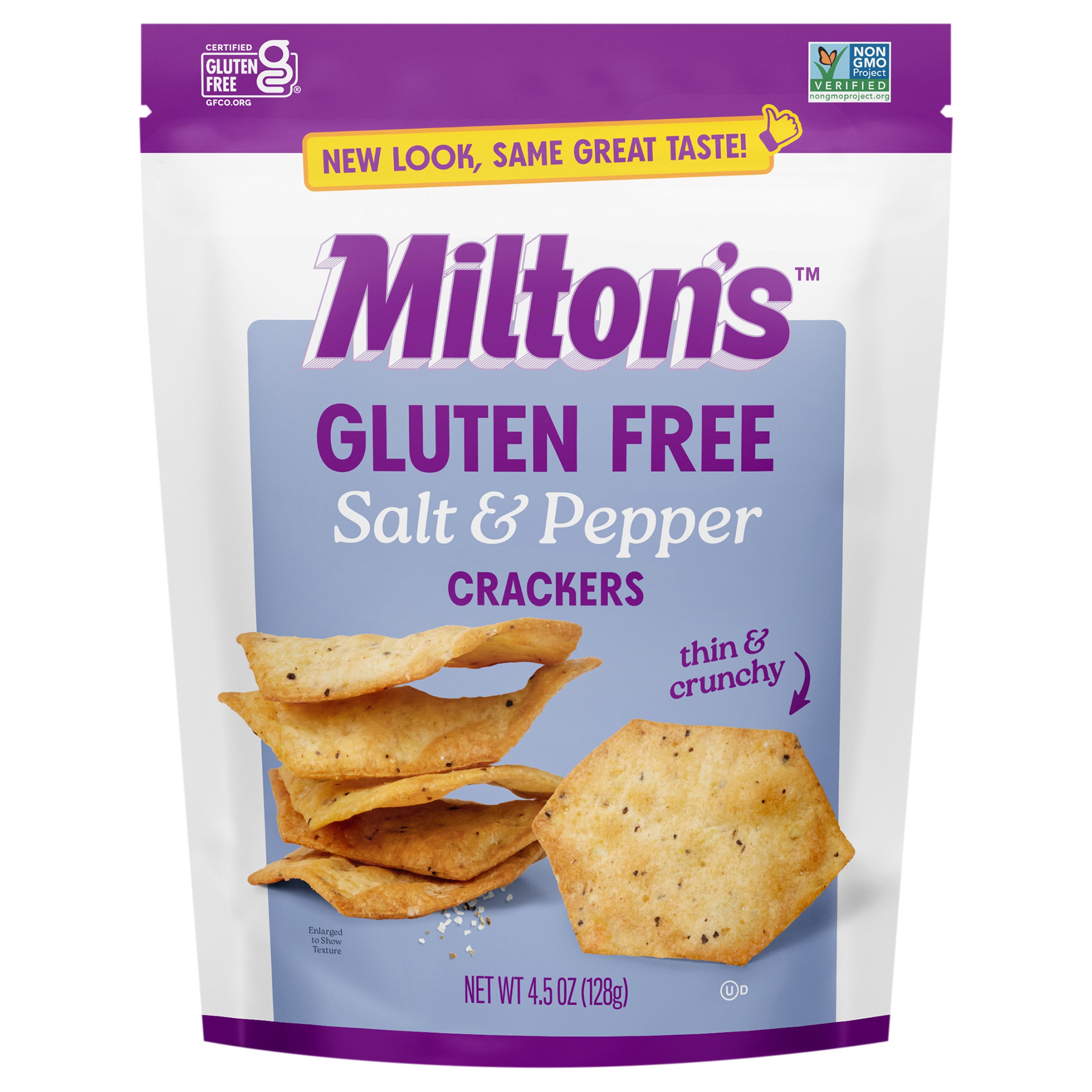 Milton's Gluten Free Crackers - Salt & Pepper, 4.5oz - Case of 6