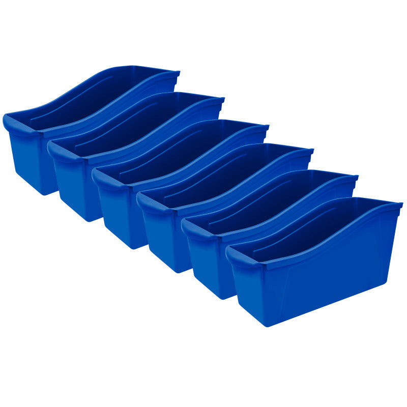 STOREX - Large Book Bin, Blue, Pack of 6