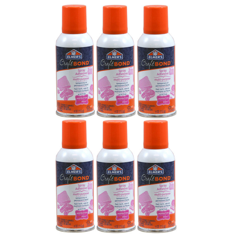 ELMER'S - Craft Bond Multi-Purpose Spray Adhesive, 4 oz., Pack of 6