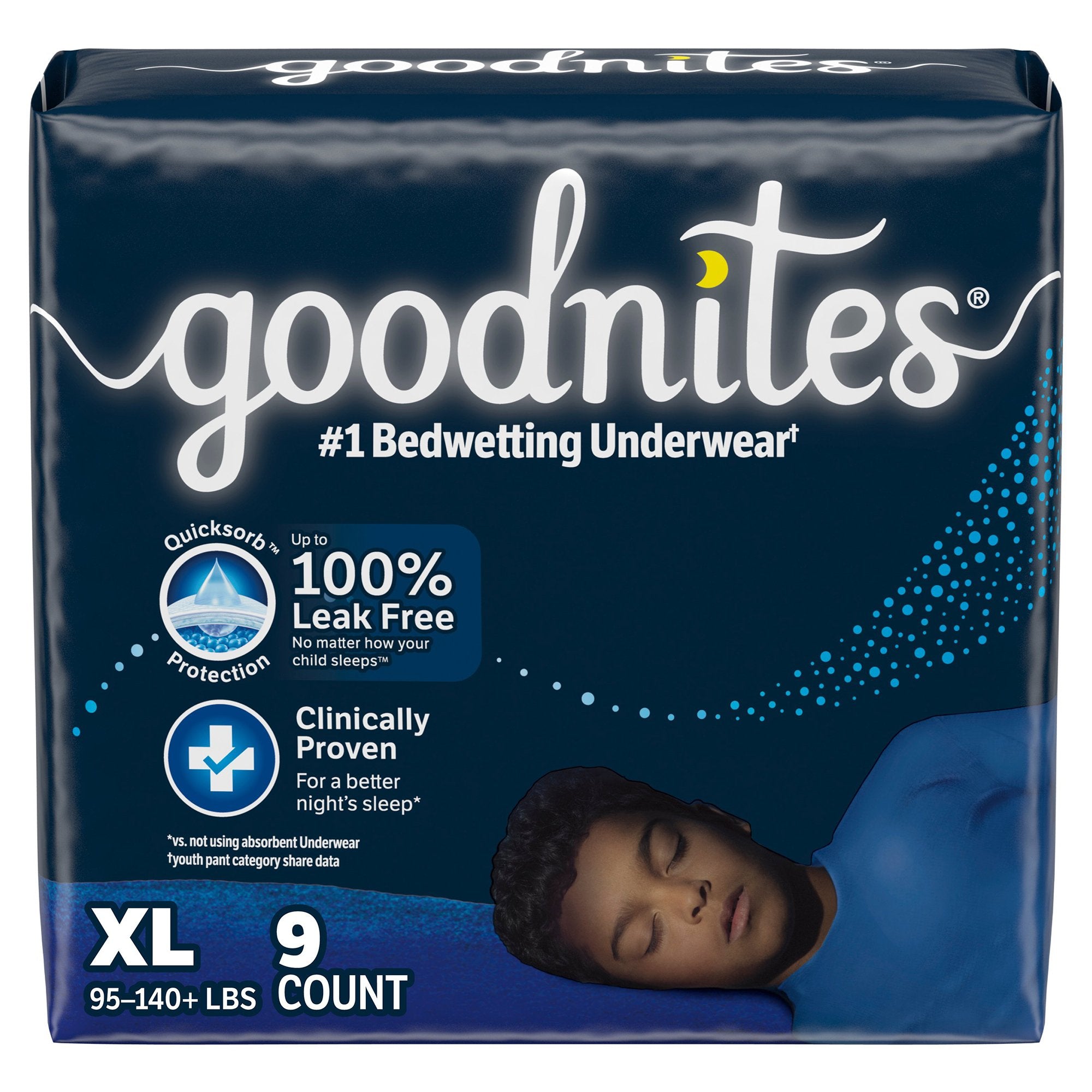 Kimberly Clark - Male Youth Absorbent Underwear GoodNites® Pull On with Tear Away Seams X-Large Disposable Heavy Absorbency [9/PK] (1246170_PK)