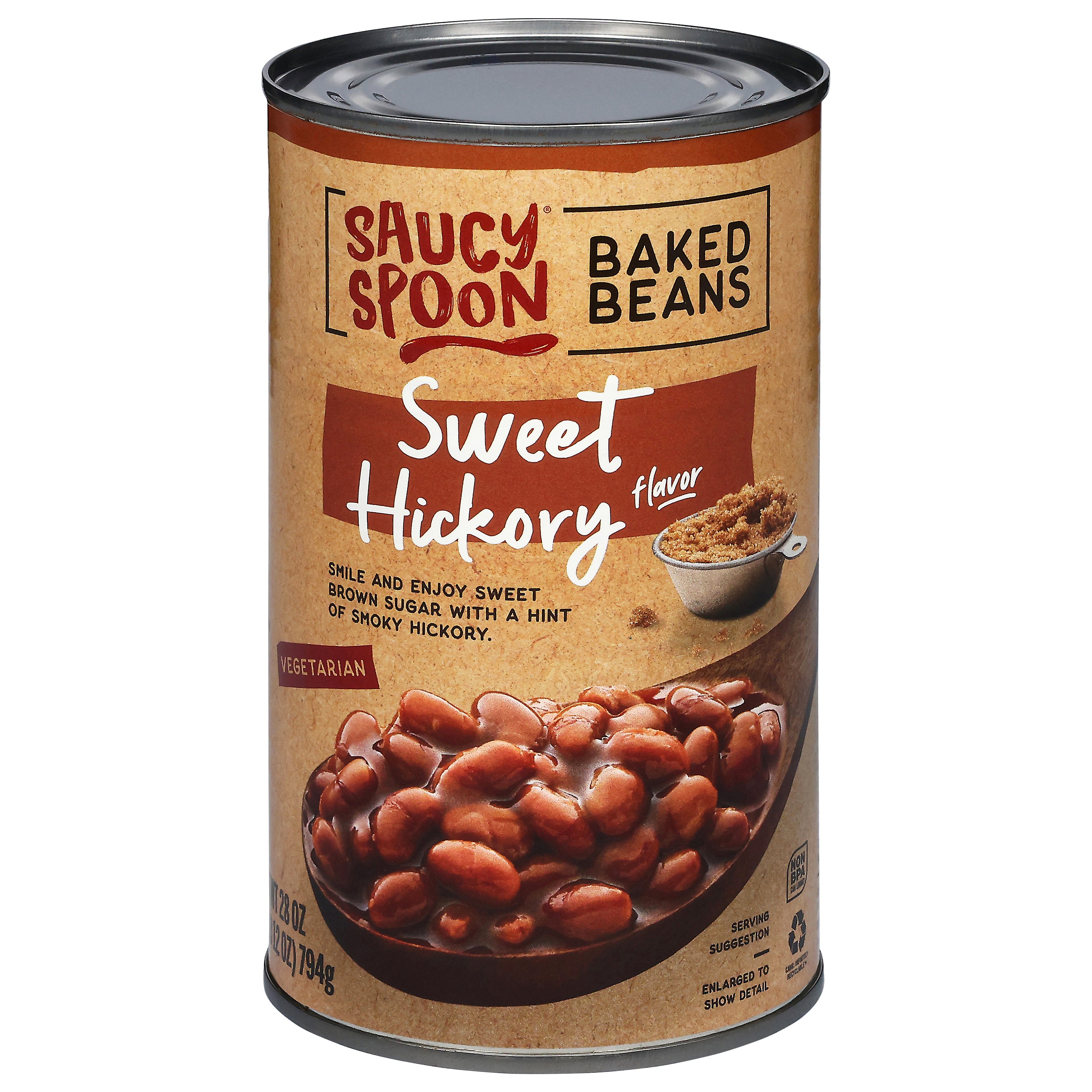 Saucy Spoon Vegetarian Sweet Hickory Flavor Baked Beans 28 oz - Case of 12