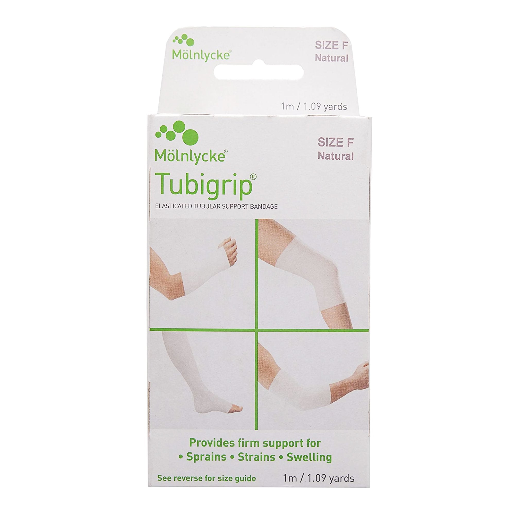 Molnlycke - Elastic Tubular Support Bandage Tubigrip® 4 Inch X 1 Yard Large Knee / Medium Thigh Pull On Natural NonSterile Size F Standard Compression [12/BX]