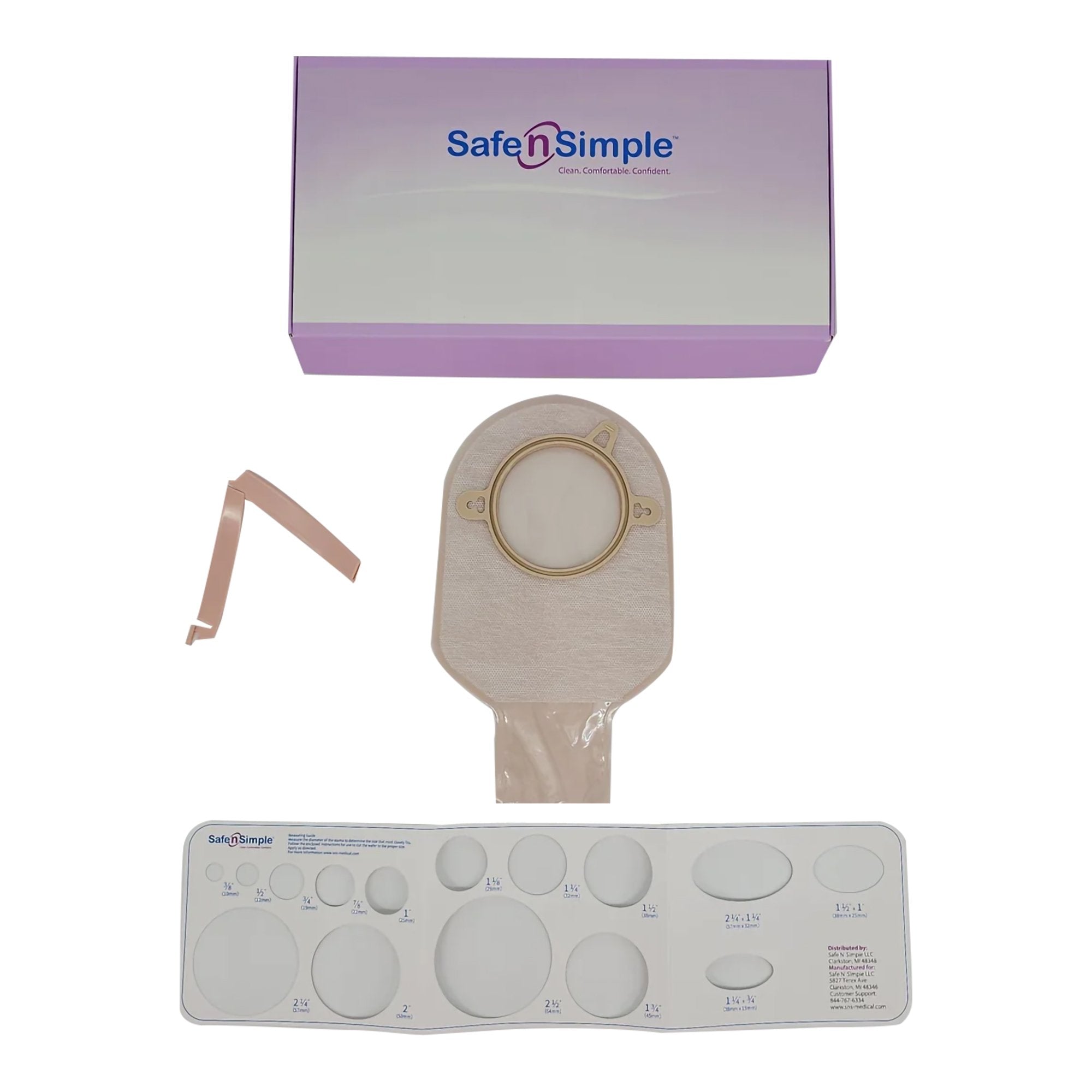 Safe N Simple - Ostomy Pouch Safe n Simple™ Two-Piece System 9 Inch Length Without Barrier Drainable [10/BX] (1242502_BX)