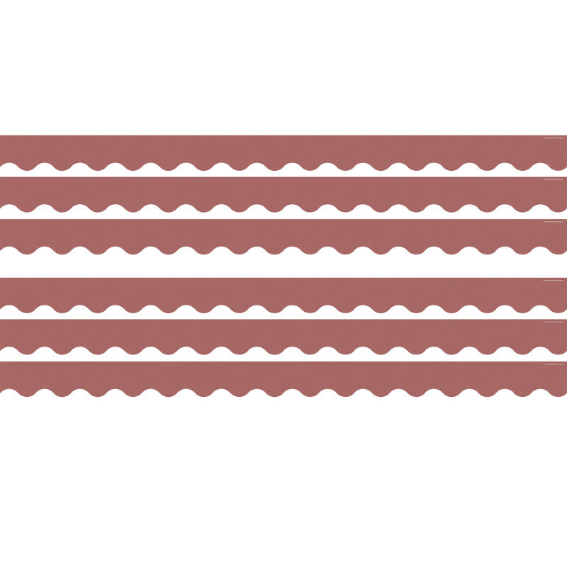 TEACHER CREATED RESOURCES - Deep Rose Scalloped Border Trim, 35 Feet Per Pack, 6 Packs