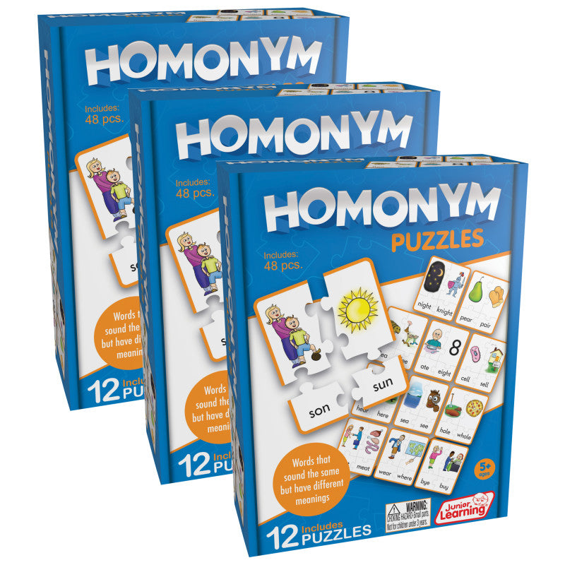 JUNIOR LEARNING - Homonym Puzzles, Pack of 3