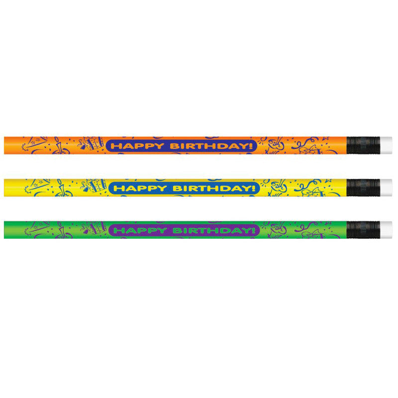 MOON PRODUCTS - Neon Happy Birthday Pencil, Pack of 144