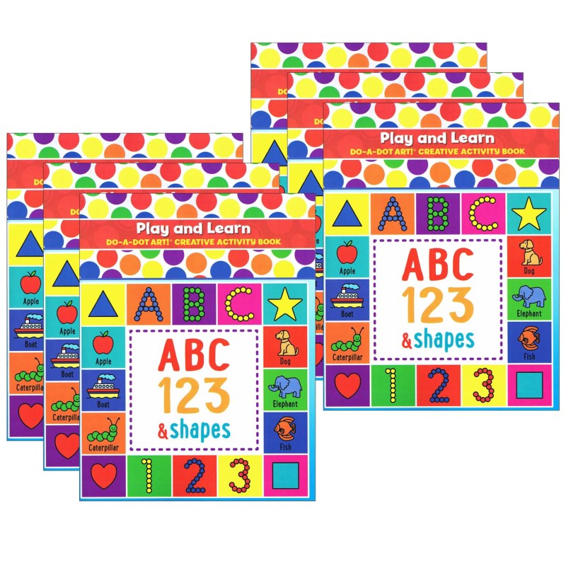 DO-A-DOT ART! - Play & Learn ABC Numbers & Shapes Creative Art & Activity Book, Pack of 6