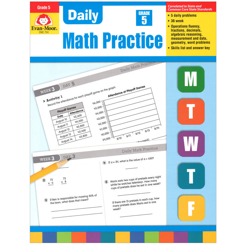 EVAN-MOOR - Daily Common Core Math Practice, Grade 5