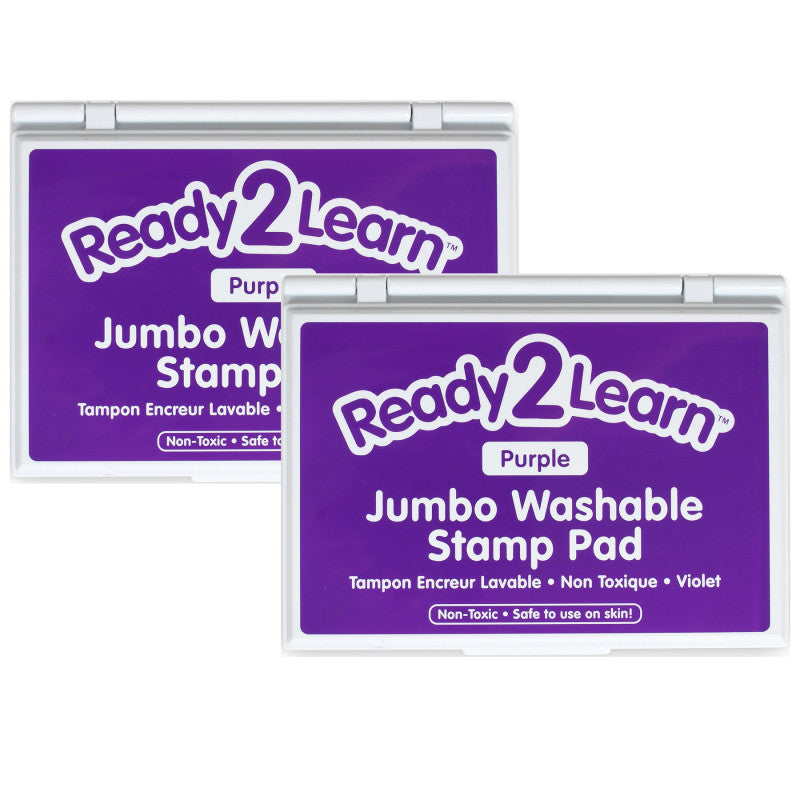 READY 2 LEARN - Jumbo Washable Stamp Pad - Purple - 6.2"L x 4.1"W - Pack of 2