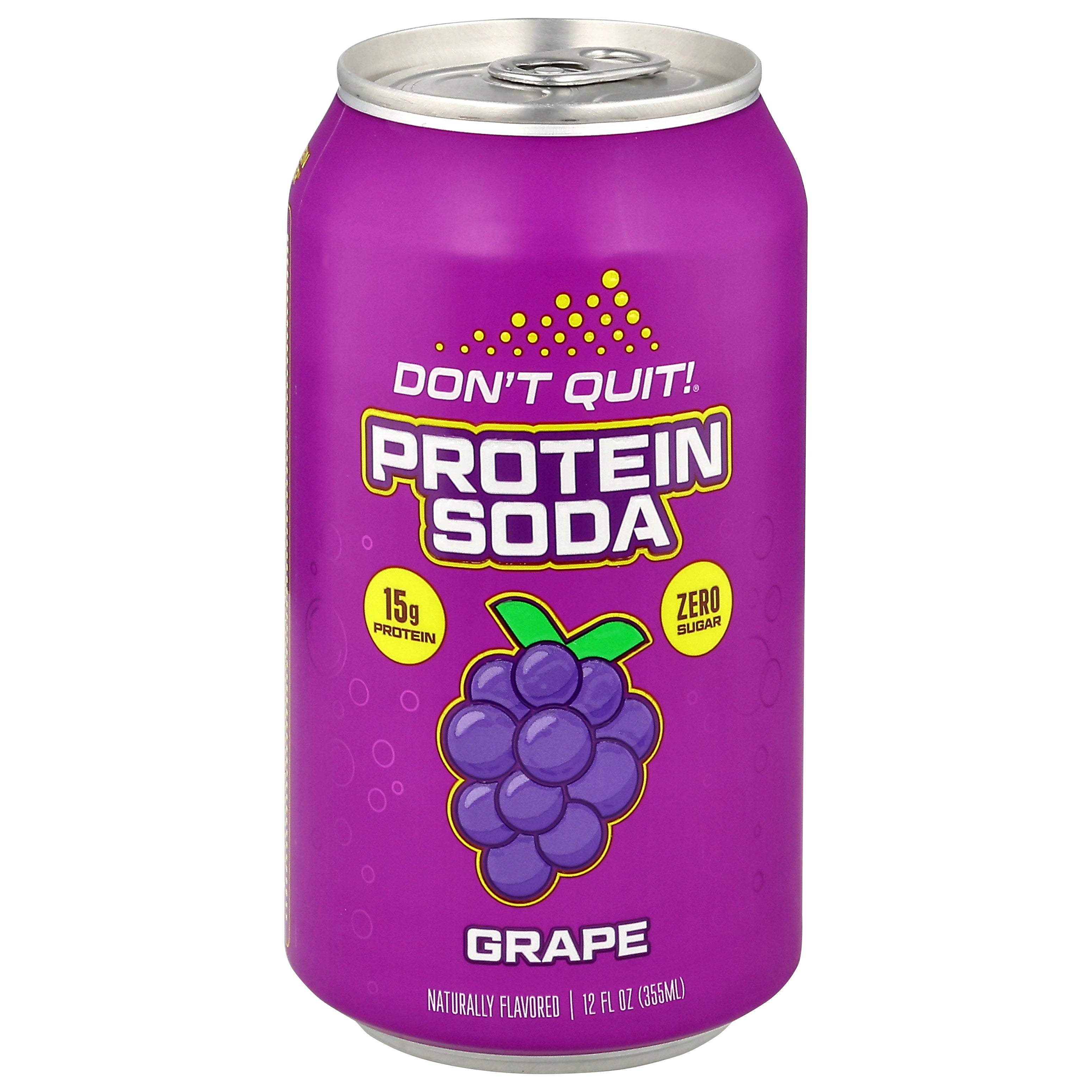 Don't Quit! Grape Protein Soda 12 fl oz - Case of 12