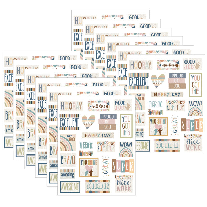 TEACHER CREATED RESOURCES - Everyone is Welcome Stickers, 120 Per Pack, 12 Packs
