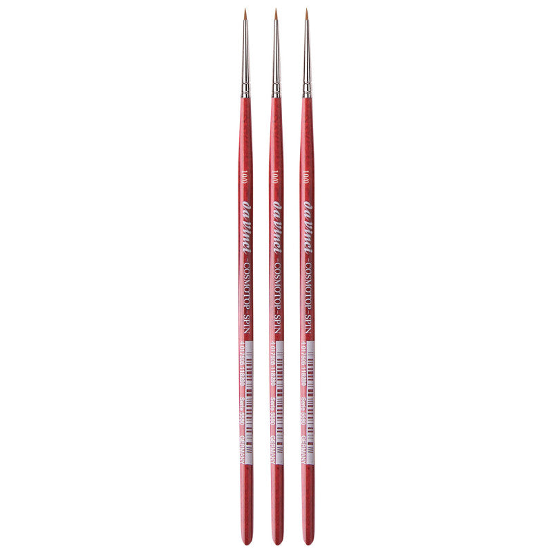 COSMOTOP-SPIN Silkpainting Brush, Synthetic, Watercolor, Round, Size -10, Pack of 3