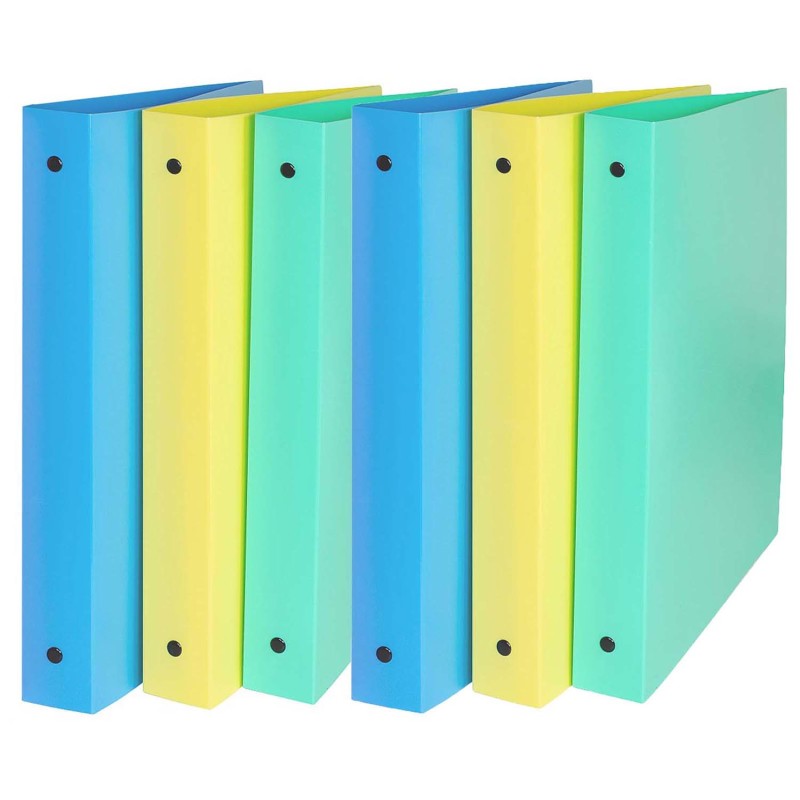 C-LINE - 3-Ring Binder, 1" capacity, Assorted Colors, Pack of 6