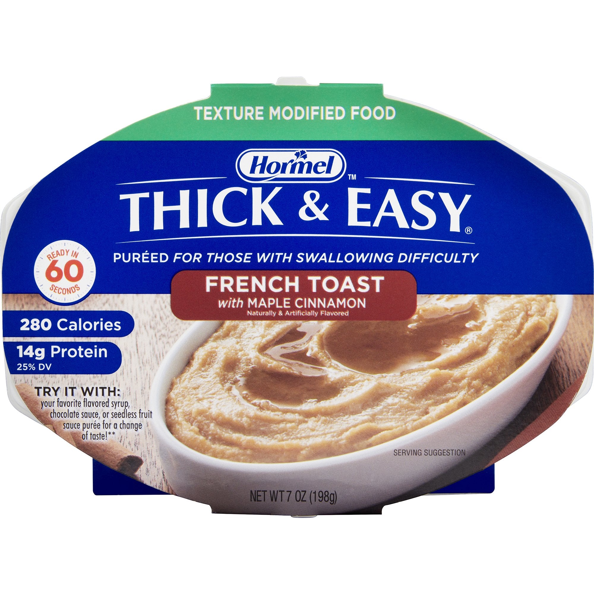 Hormel Food Sales - Thickened Food Thick & Easy® Purees 7 oz. Tray Maple Cinnamon French Toast Flavor Puree IDDSI Level 2 Mildly Thick [7/CS]