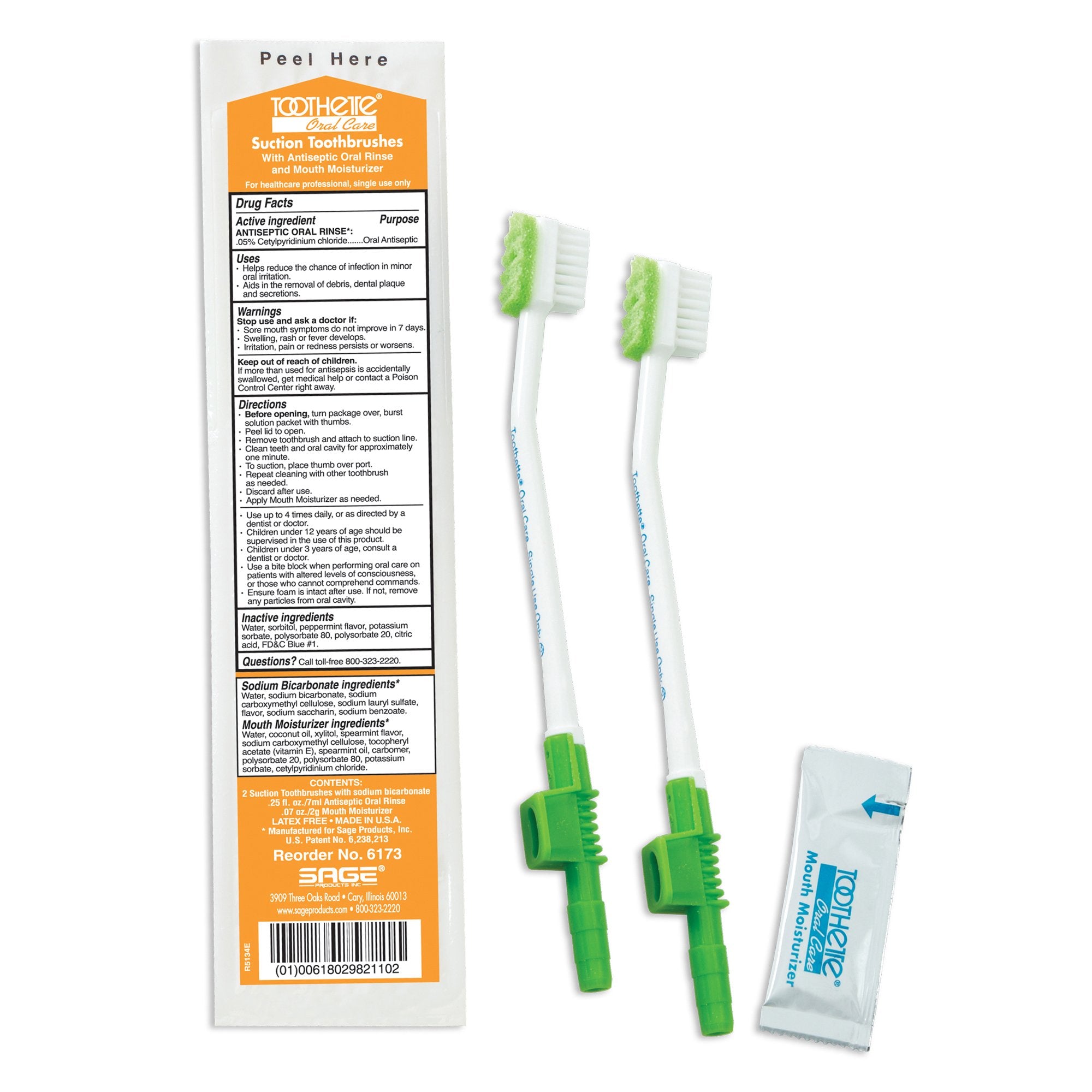 Sage Products - Suction Toothbrush Kit Toothette® NonSterile [1/PK]