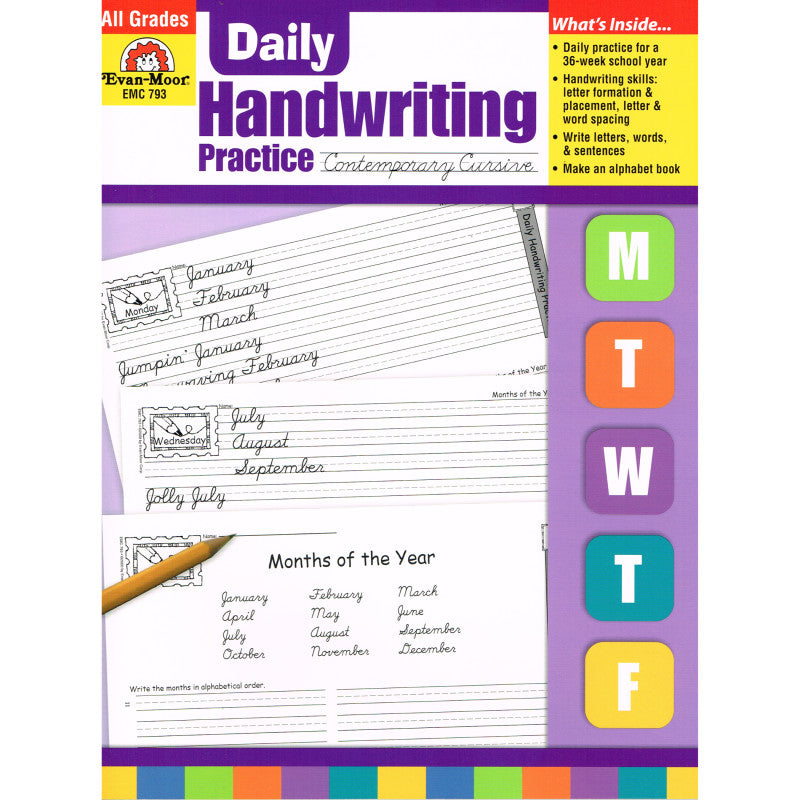 EVAN-MOOR - Daily Handwriting Practice Book: Contemporary Cursive