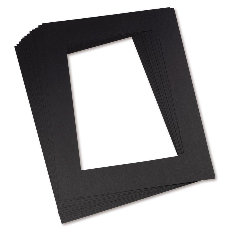 PACON - Pre-Cut Mat Frames, 11.5" x 16.75" Frame, 8" x 10.75" Window, Black, Pack of 12