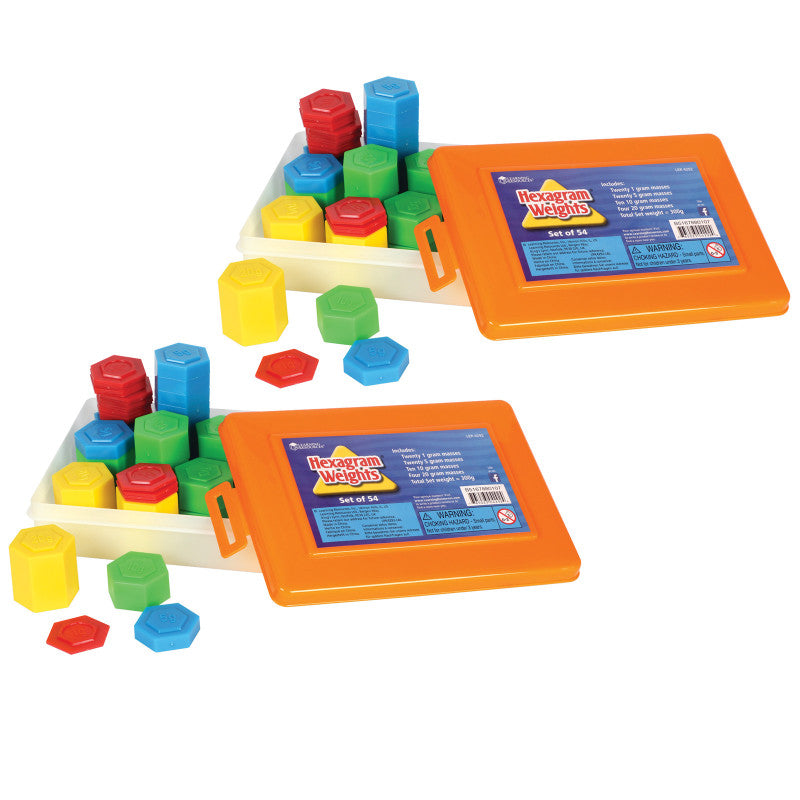 LEARNING RESOURCES - Hexagram Weights, 54 Per Set, 2 Sets