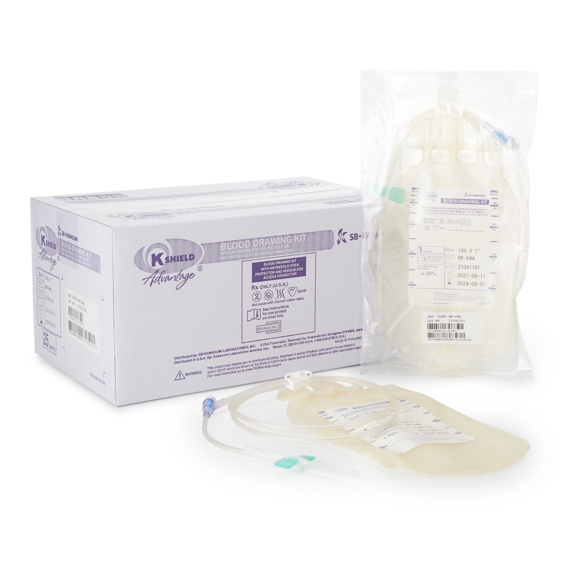 Kawasumi Laboratories - Blood Draw Kit K-Shield® Advantage 600 mL Blood Collection Bag [1/EA]