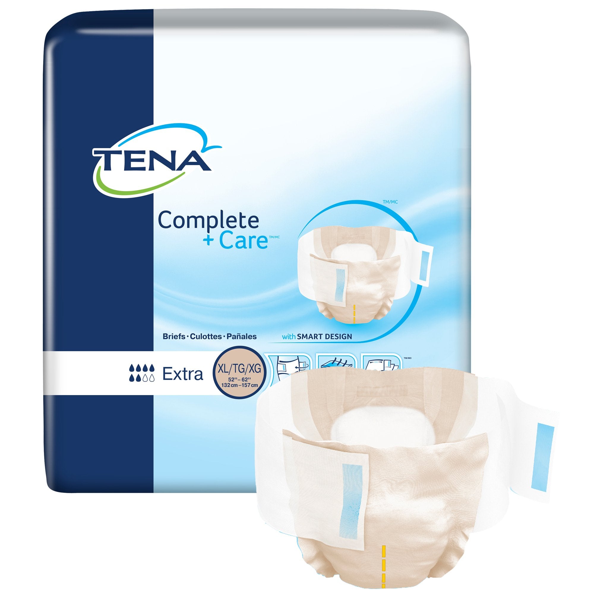 Essity HMS North America Inc - Unisex Adult Incontinence Brief TENA® Complete + Care™ X-Large Disposable Moderate Absorbency [72/CS]