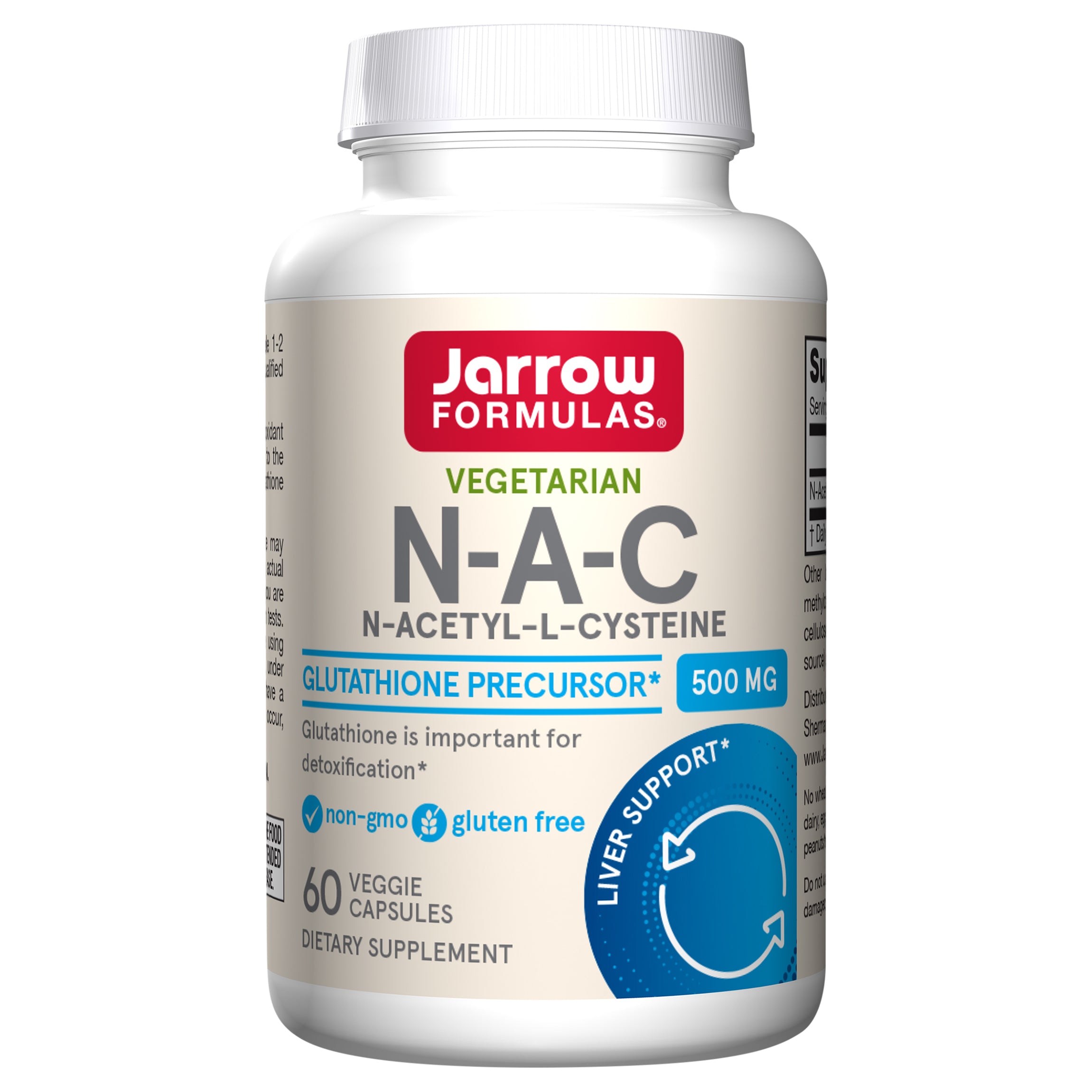 Jarrow Formulas N-A-C 500 mg - Antioxidant Amino Acid Supplement – Supports Cellular Health & Liver Function - Precursor to Glutathione - Up to 60 Servings (Veggie Caps) - Case of 1