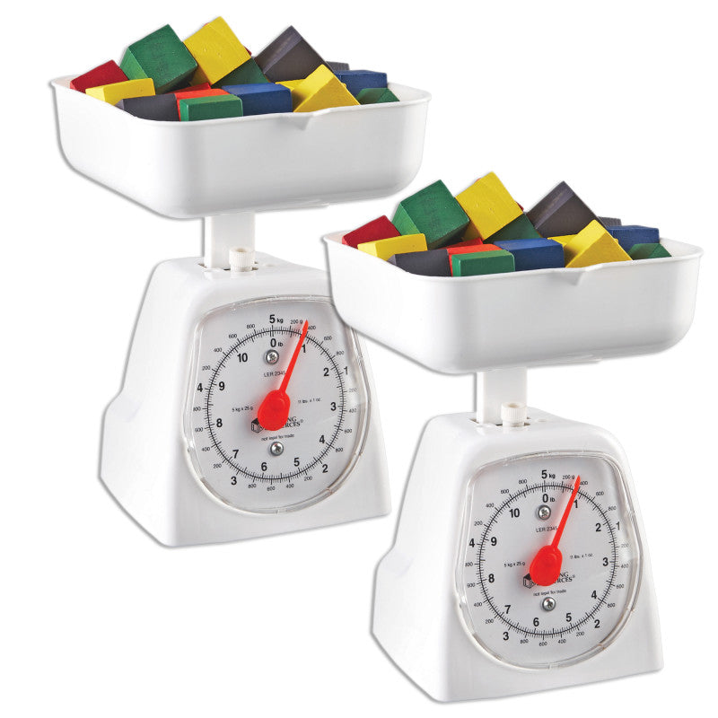 LEARNING RESOURCES - Platform Scale, 5 Kilogram/11 Pound Capacity, Pack of 2