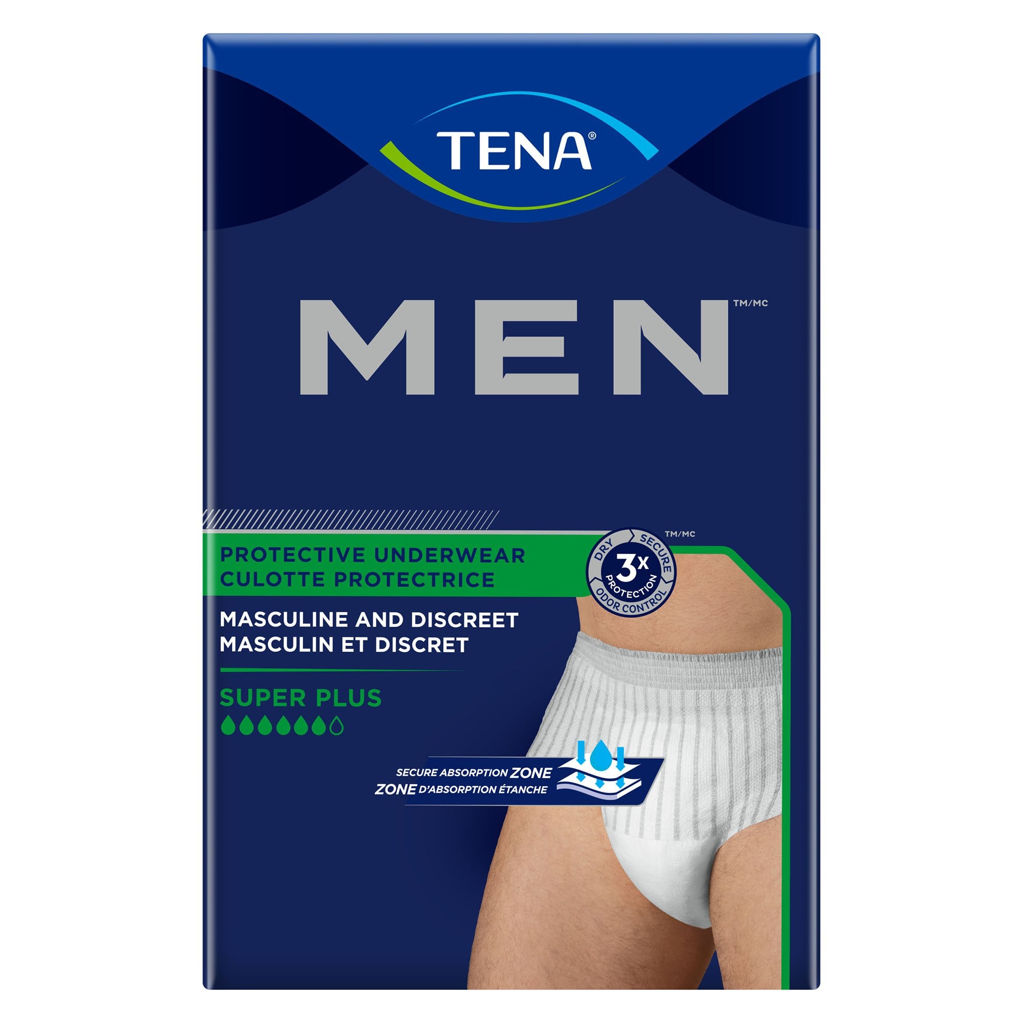 Essity HMS North America Inc - Male Adult Absorbent Underwear TENA® MEN™ Super Plus Pull On with Tear Away Seams Large / X-Large Disposable Heavy Absorbency [56/CS]