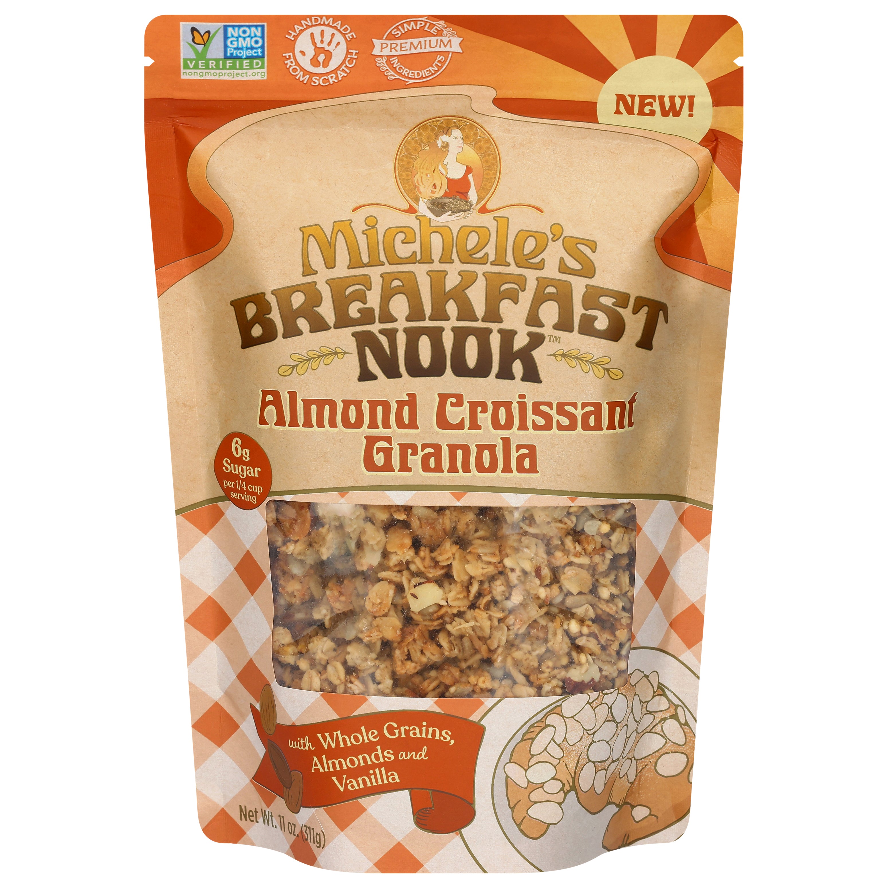 Michele's Breakfast Nook Almond Croissant Granola 11 oz - Case of 6