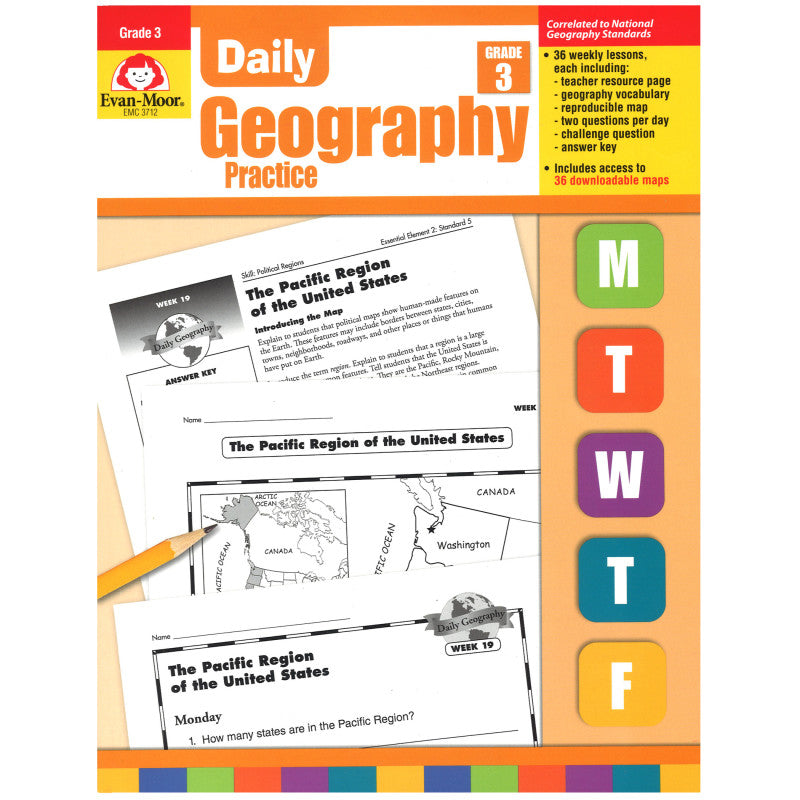 EVAN-MOOR - Daily Geography Practice Book, Grade 3