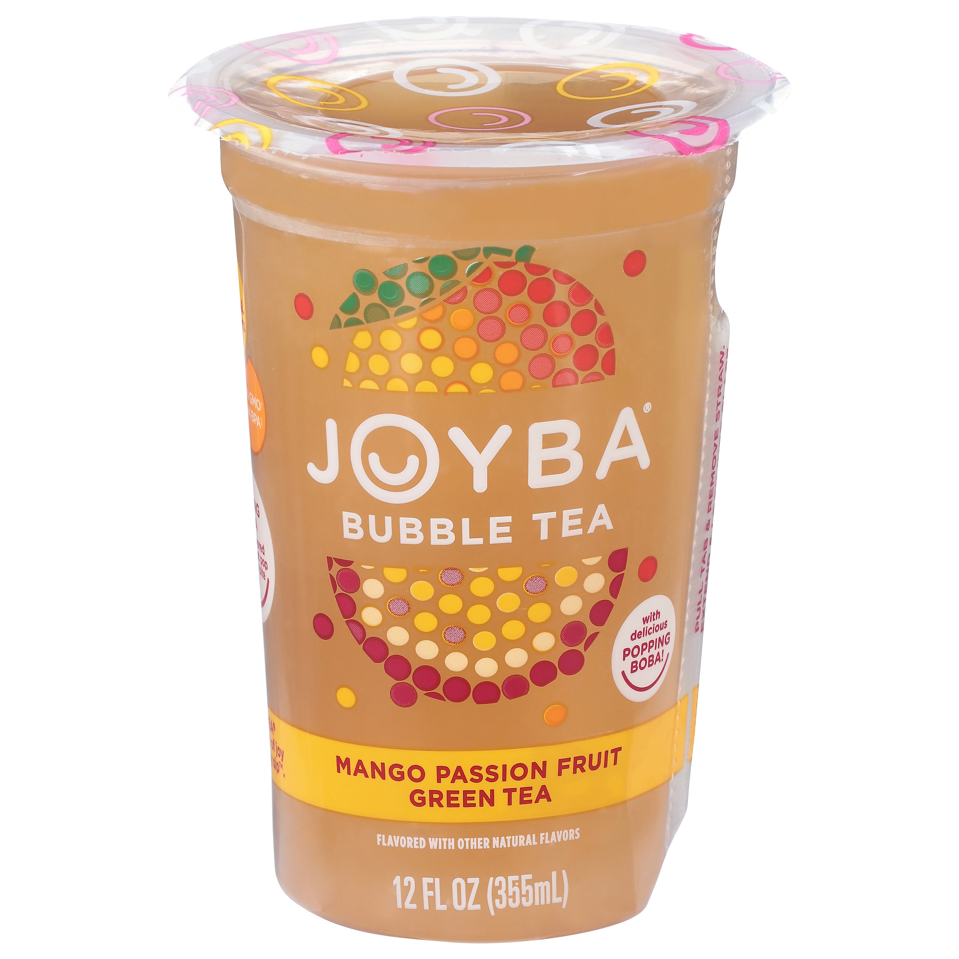 Joyba Mango Passion Fruit Green Tea Bubble Tea 12 fl oz - Case of 6