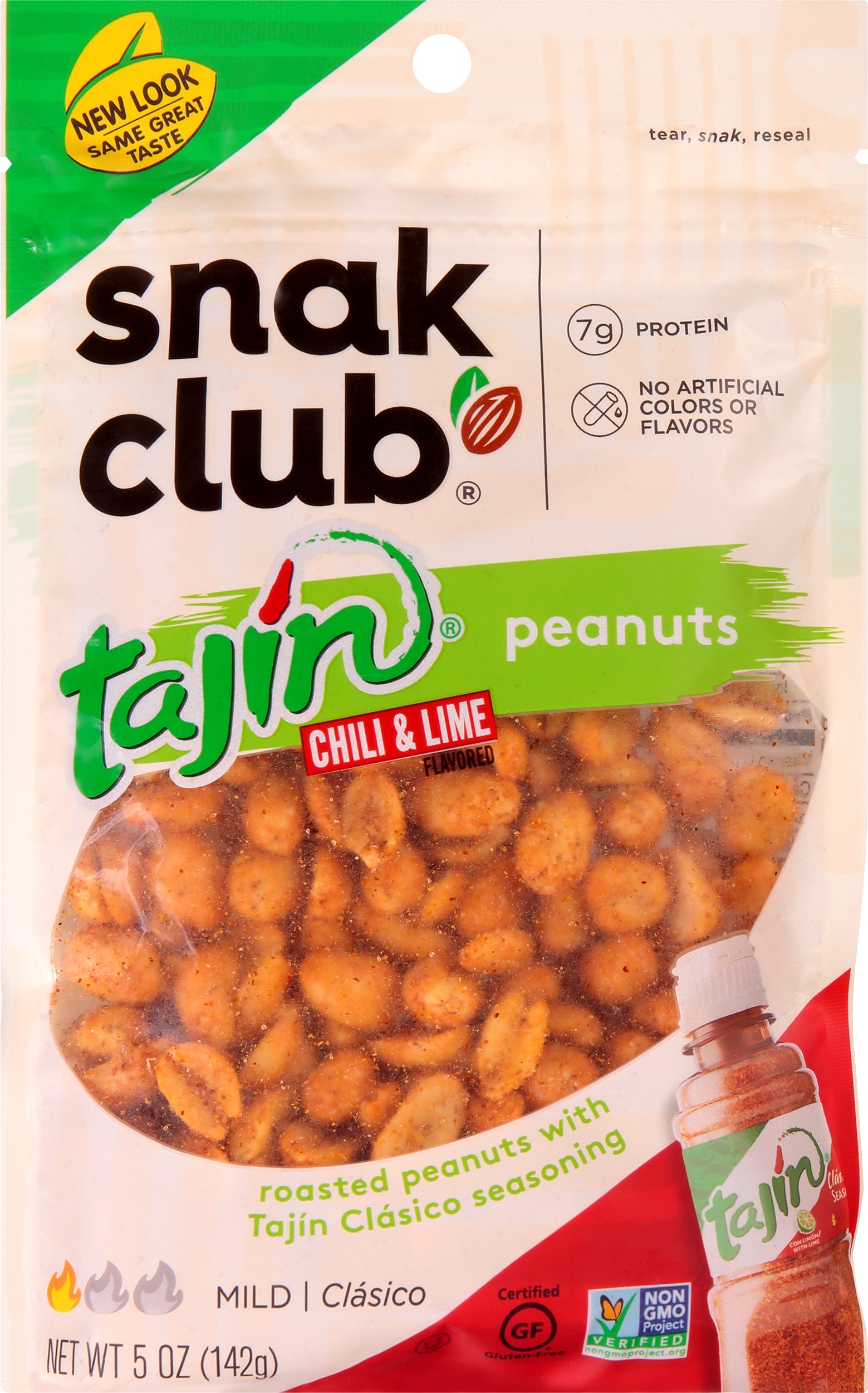 Snak Club Peanuts Mild Tajin Chili & Lime - Case of 6 - 5 oz