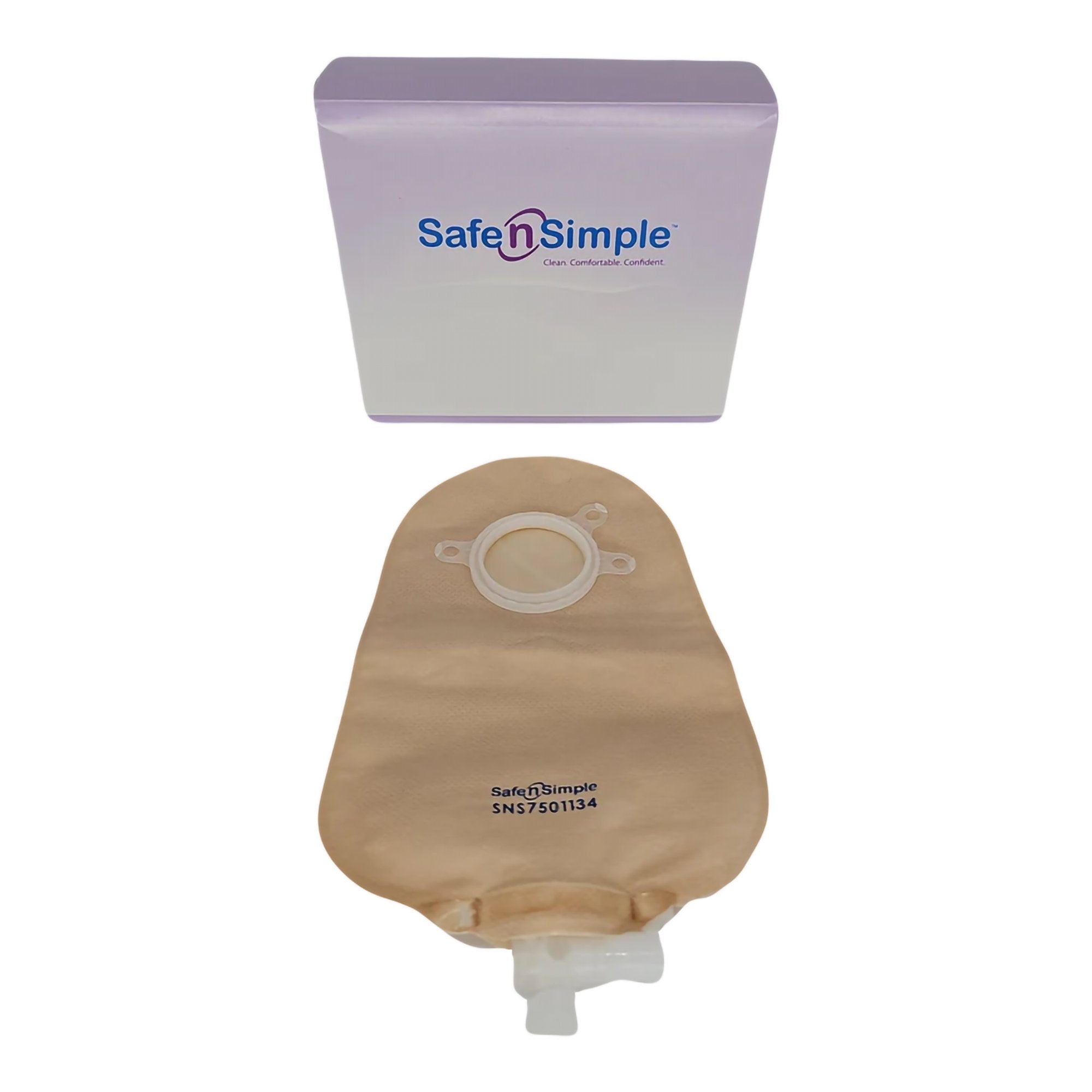Safe N Simple - Urostomy Pouch Safe n Simple™ Two-Piece System 9 Inch Length Without Barrier Drainable [10/BX] (1242518_BX)