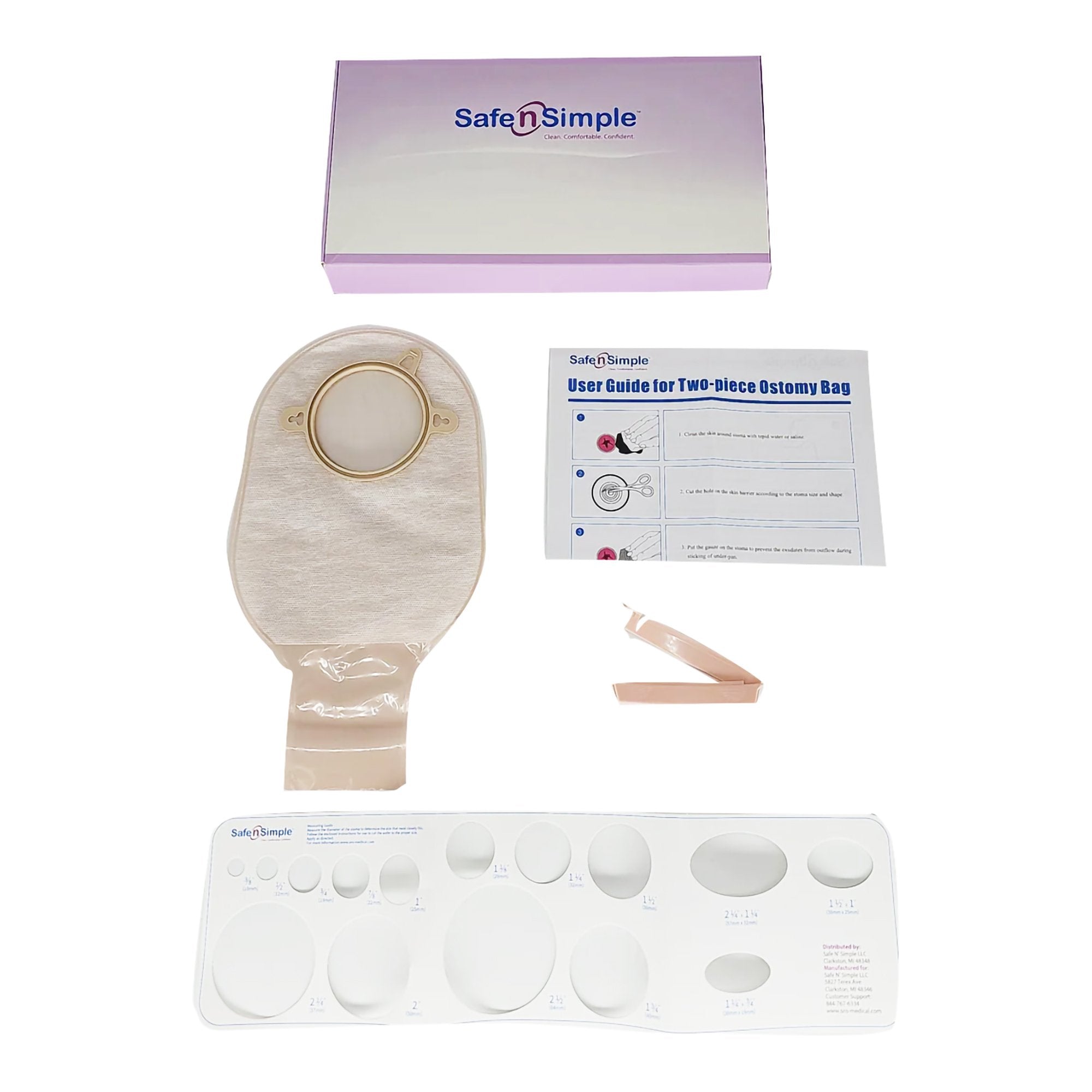 Safe N Simple - Ostomy Pouch Safe n Simple™ Two-Piece System 12 Inch Length Without Barrier Drainable [10/BX] (1242505_BX)