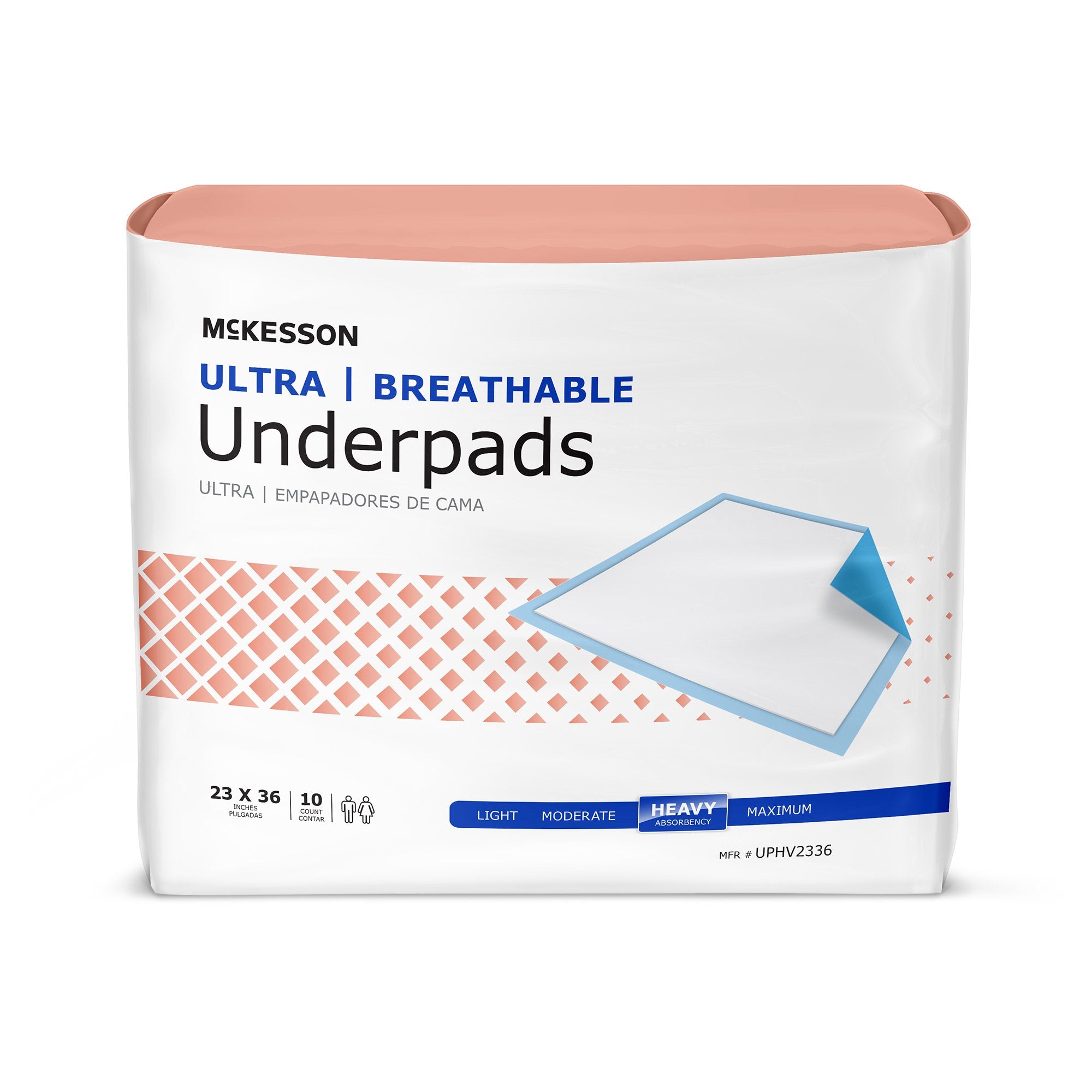 McKesson Brand - Disposable Underpad McKesson Ultra Breathable 23 X 36 Inch Fluff / Polymer Heavy Absorbency [10/BG]