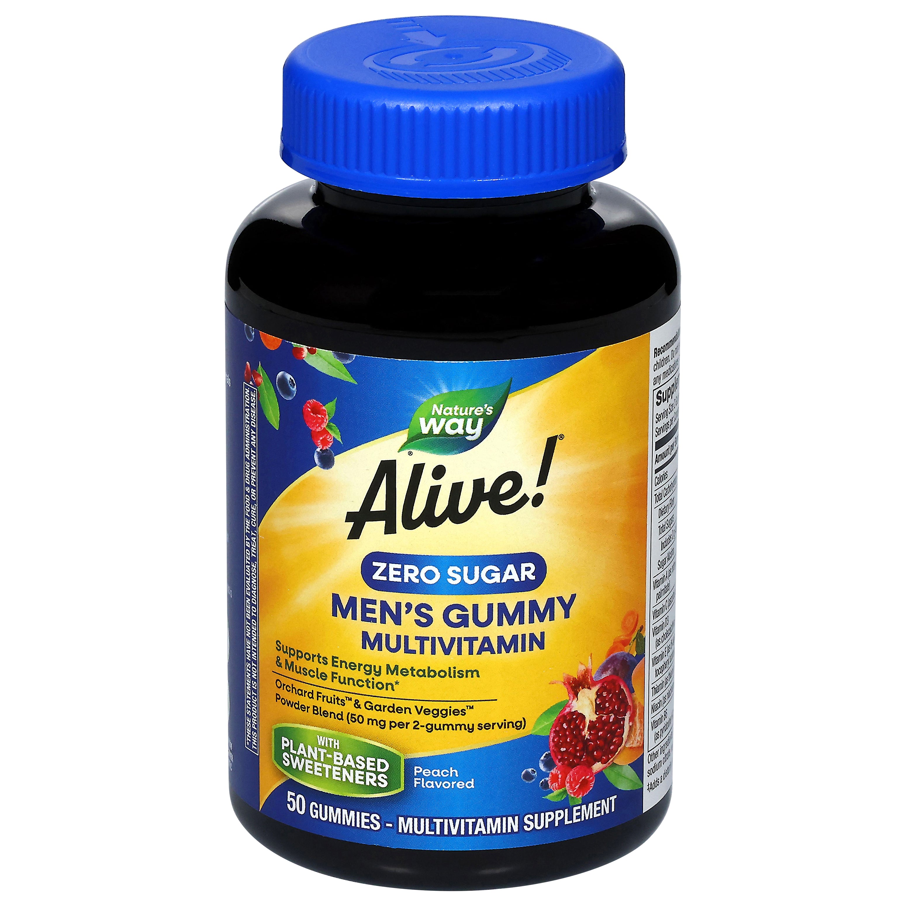 Nature's Way Alive! Zero Sugar Men's Peach Flavored 50 mg Multivitamin 50 Gummies - Case of 1