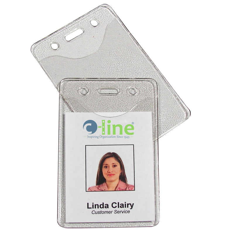 C-LINE - Heavy Duty ID Badge Holders, Vinyl, Vertical, 2-3/8 x 3-3/8, Box of 100