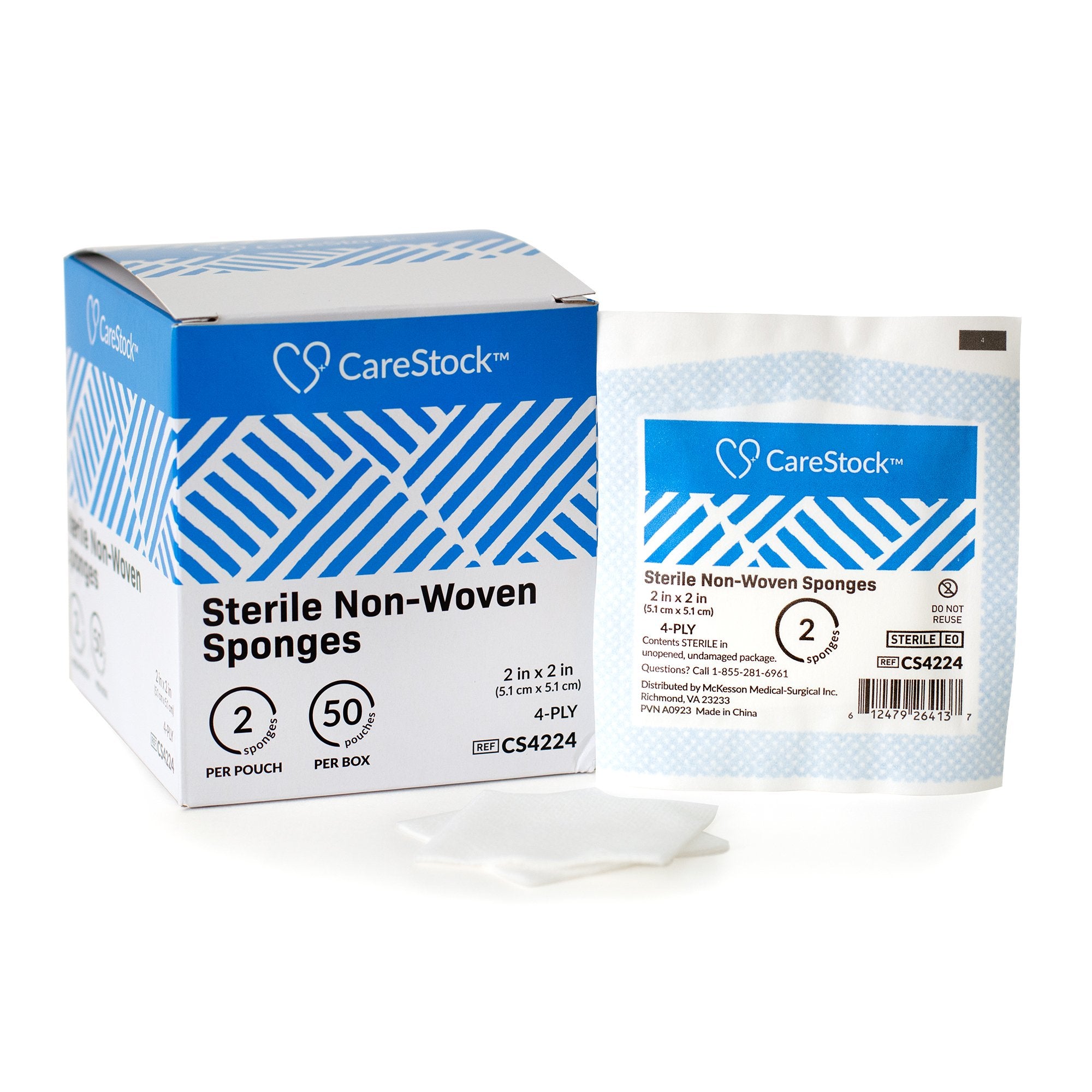 CareStock - Gauze Sponge CareStock™ 2 X 2 Inch 4-Ply Sterile 2 per Pack [1500/CS]