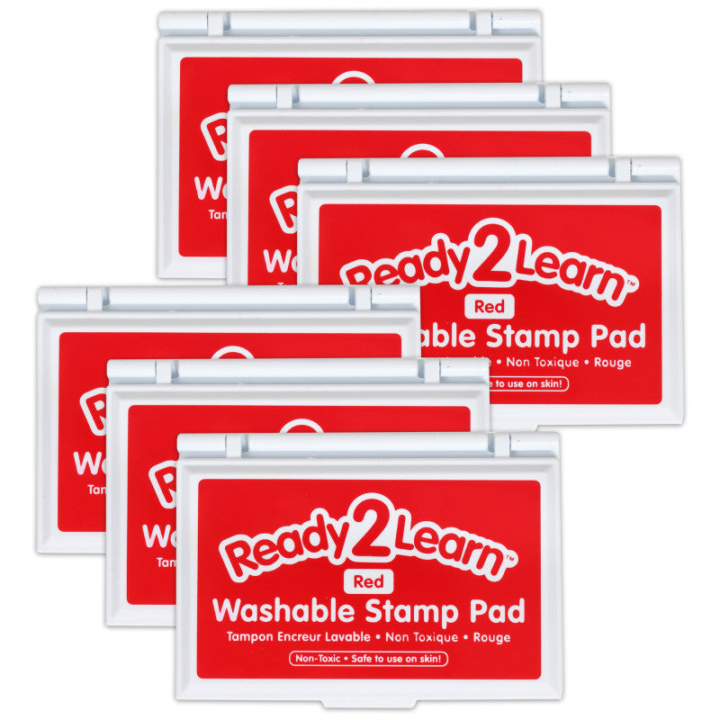 READY 2 LEARN - Washable Stamp Pad - Red - Pack of 6