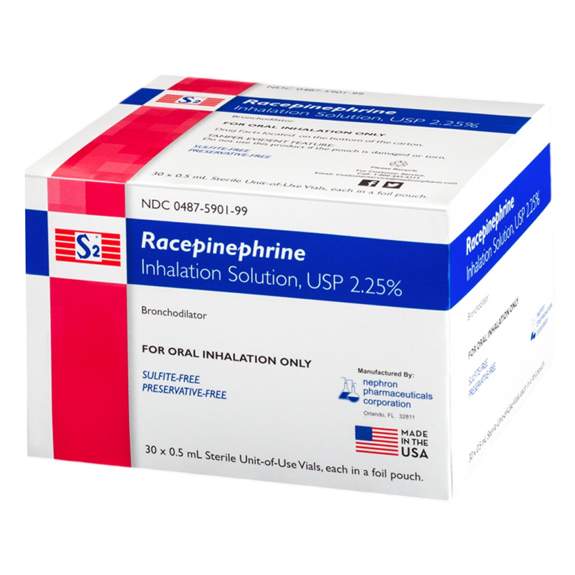 Nephron Pharmaceutical - Bronchodilator Nephron 2.25% Strength Inhalation Solution 0.5 mL [30/CT]