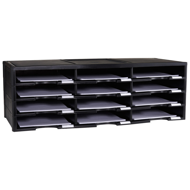 STOREX - 12 Compartment Literature Organizer Doc Sorter