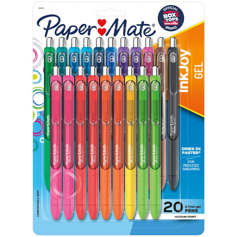 PAPER MATE - InkJoy Gel Pens, Medium Point (0.7mm), Assorted, 20 Count