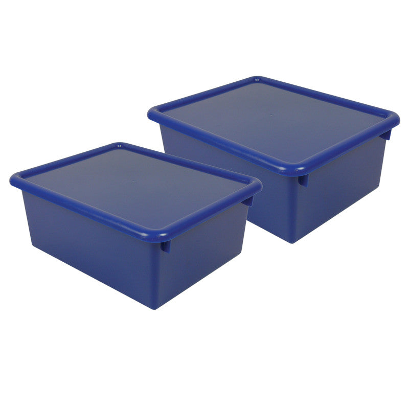 ROMANOFF - Stowaway® 5" Letter Box with Lid, Blue, Pack of 2