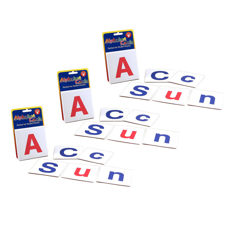 HYGLOSS - Upper Case & Lower Case Alphabet Cards, 60 Cards Per Pack, 3 Packs