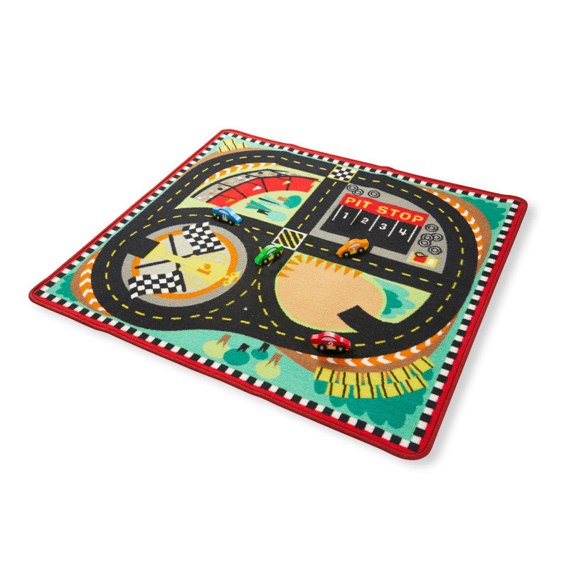 MELISSA & DOUG - Round the Speedway Race Track Rug & Car Set