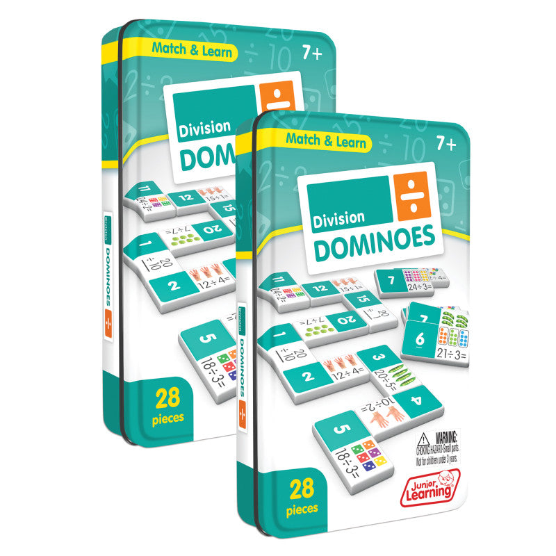 JUNIOR LEARNING - Division Match & Learn Dominoes, Pack of 2