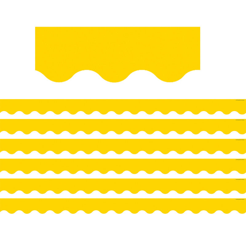 TEACHER CREATED RESOURCES - Yellow Gold Scalloped Border Trim, 35 Feet Per Pack, 6 Packs